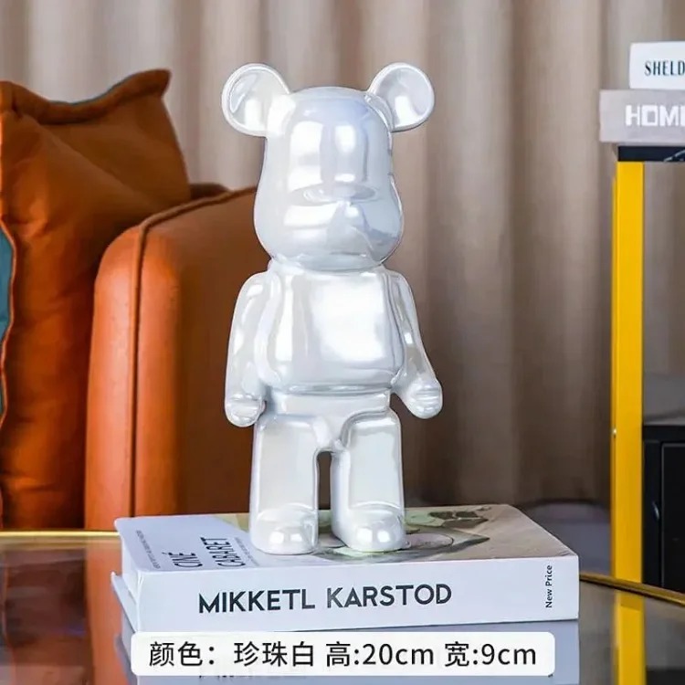 Light luxury TV cabinet cartoon Internet celebrity violent bear ornaments building block bear living room large floor-standing 387
