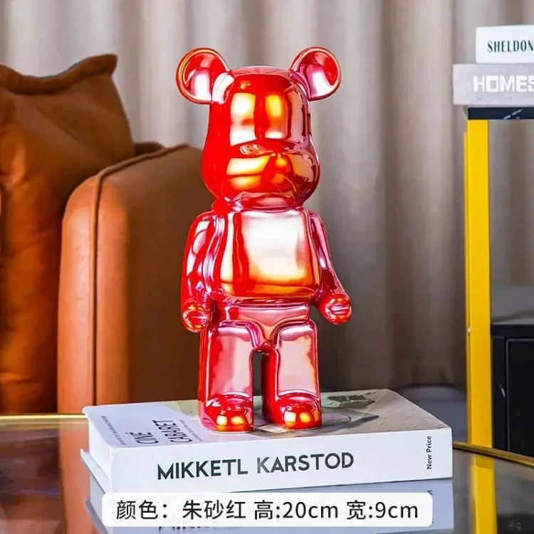 Light luxury TV cabinet cartoon Internet celebrity violent bear ornaments building block bear living room large floor-standing 387
