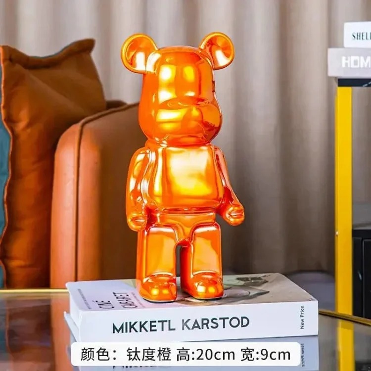 Light luxury TV cabinet cartoon Internet celebrity violent bear ornaments building block bear living room large floor-standing 387