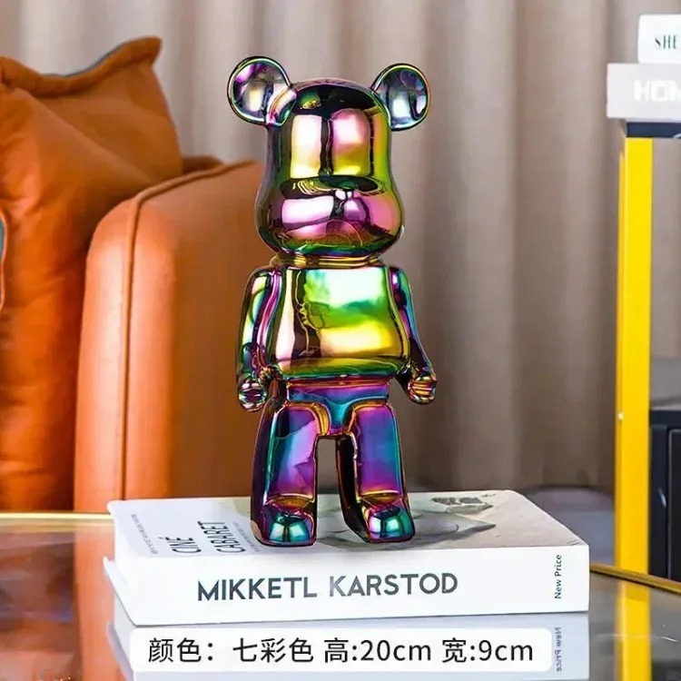 Light luxury TV cabinet cartoon Internet celebrity violent bear ornaments building block bear living room large floor-standing 387