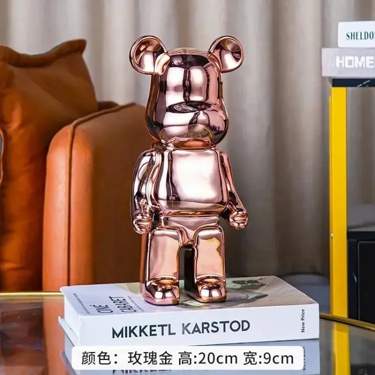 Light luxury TV cabinet cartoon Internet celebrity violent bear ornaments building block bear living room large floor-standing 387