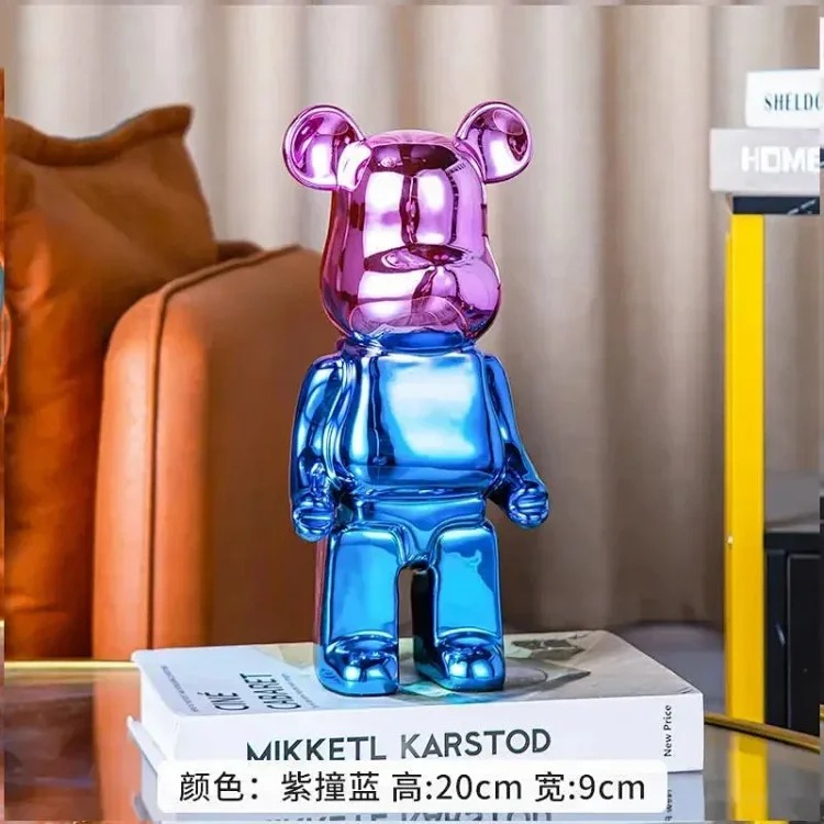 Light luxury TV cabinet cartoon Internet celebrity violent bear ornaments building block bear living room large floor-standing 387