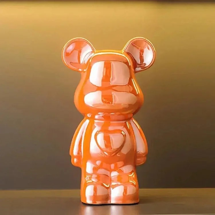 Light luxury TV cabinet cartoon Internet celebrity violent bear ornaments building block bear living room large floor-standing 387