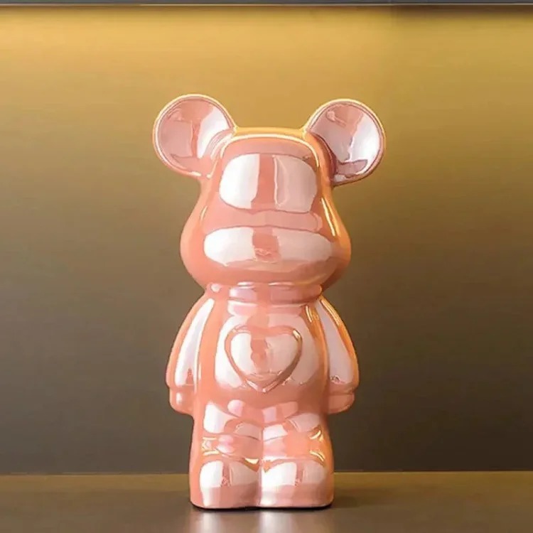 Light luxury TV cabinet cartoon Internet celebrity violent bear ornaments building block bear living room large floor-standing 387