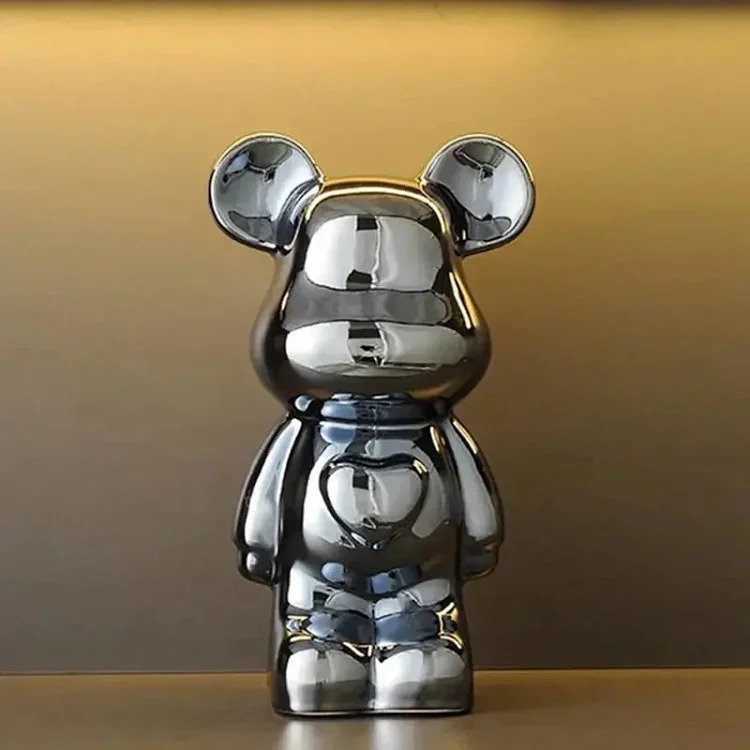 Light luxury TV cabinet cartoon Internet celebrity violent bear ornaments building block bear living room large floor-standing 387