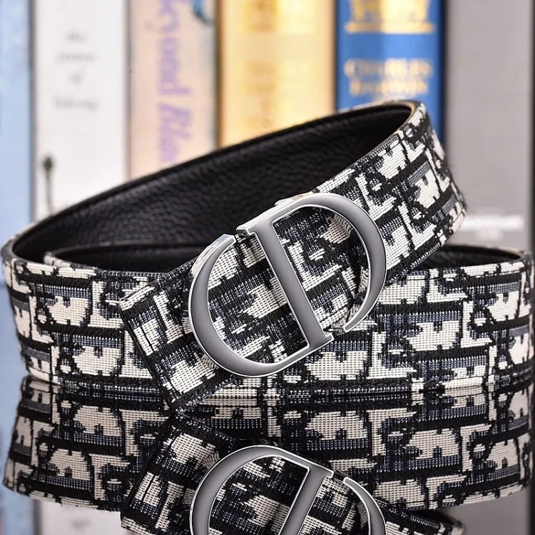 ABC28-3 New Internet celebrity same style men's canvas genuine leather belt fashionable Baita simple and durable letter belt