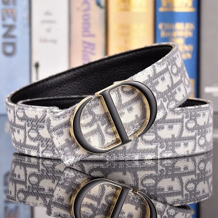 ABC28-3 New Internet celebrity same style men's canvas genuine leather belt fashionable Baita simple and durable letter belt