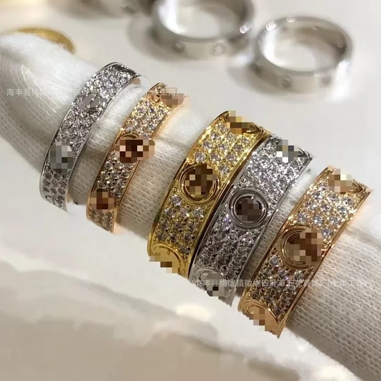 Seiko high of the classic ring for men and women, wide and narrow version, star-studded diamond ring for couples