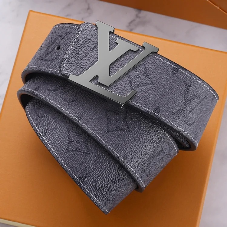 Belt Men's Light Luxury Cowhide Pants Belt Big Brand High-end Stainless Steel Letter Buckle Business Casual Versatile Leather Belt