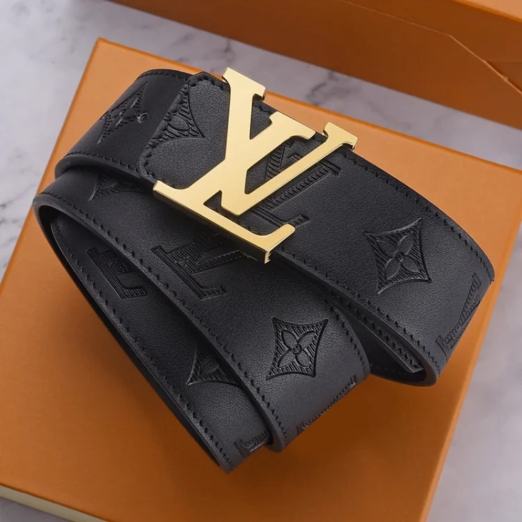Belt Men's Light Luxury Cowhide Pants Belt Big Brand High-end Stainless Steel Letter Buckle Business Casual Versatile Leather Belt