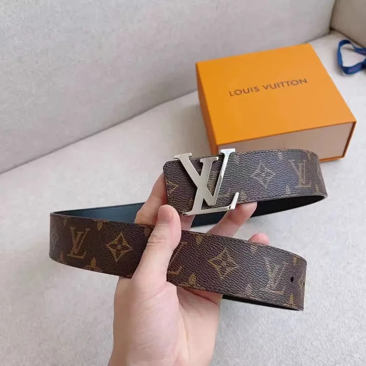 Belt Men's Light Luxury Cowhide Pants Belt Big Brand High-end Stainless Steel Letter Buckle Business Casual Versatile Leather Belt