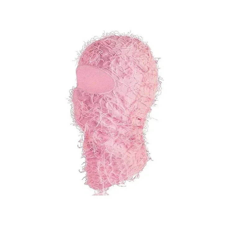 New Knitted Warm Mask Headgear Personalized Camouflage Jacquard Single Hole Baotou Plush Hat Ski Windproof Hat
