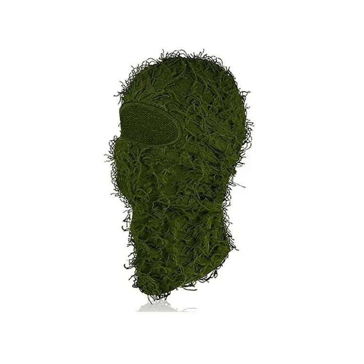 New Knitted Warm Mask Headgear Personalized Camouflage Jacquard Single Hole Baotou Plush Hat Ski Windproof Hat