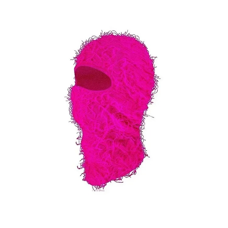 New Knitted Warm Mask Headgear Personalized Camouflage Jacquard Single Hole Baotou Plush Hat Ski Windproof Hat