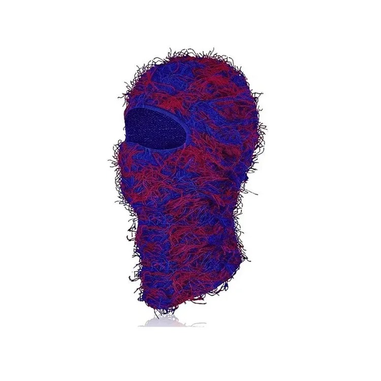 New Knitted Warm Mask Headgear Personalized Camouflage Jacquard Single Hole Baotou Plush Hat Ski Windproof Hat