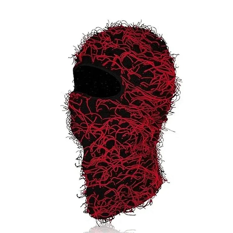 New Knitted Warm Mask Headgear Personalized Camouflage Jacquard Single Hole Baotou Plush Hat Ski Windproof Hat