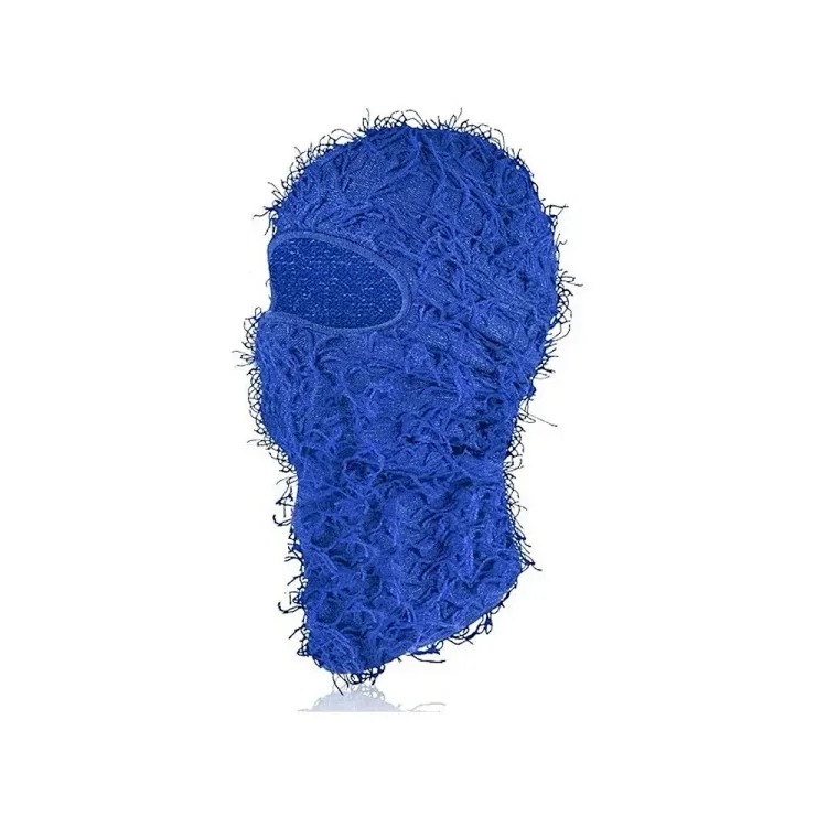 New Knitted Warm Mask Headgear Personalized Camouflage Jacquard Single Hole Baotou Plush Hat Ski Windproof Hat