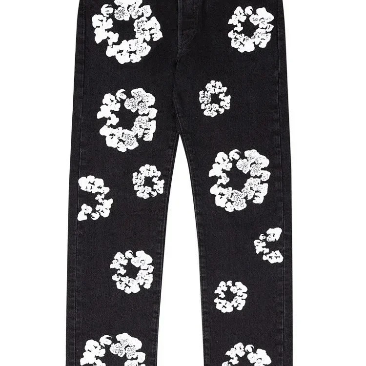 Cross-border e-commerce 2023 new trendy kapok pattern printed European and American fashion high street denim jackets for men and women