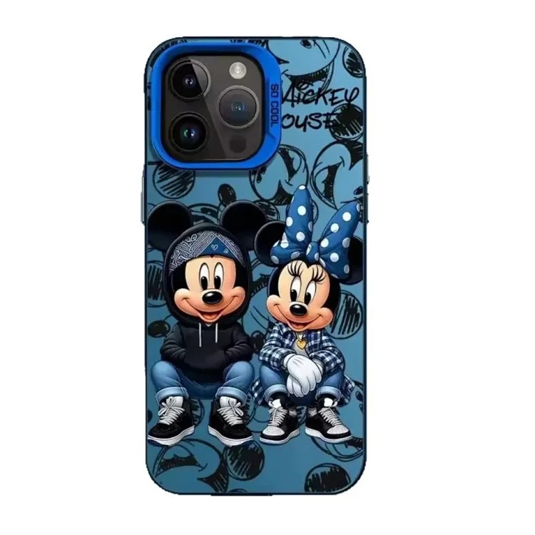 Cross-border popular cartoon animation suitable for Apple 16 promax mobile phone case hard shell 13 Mickey Mouse couple mobile phone case