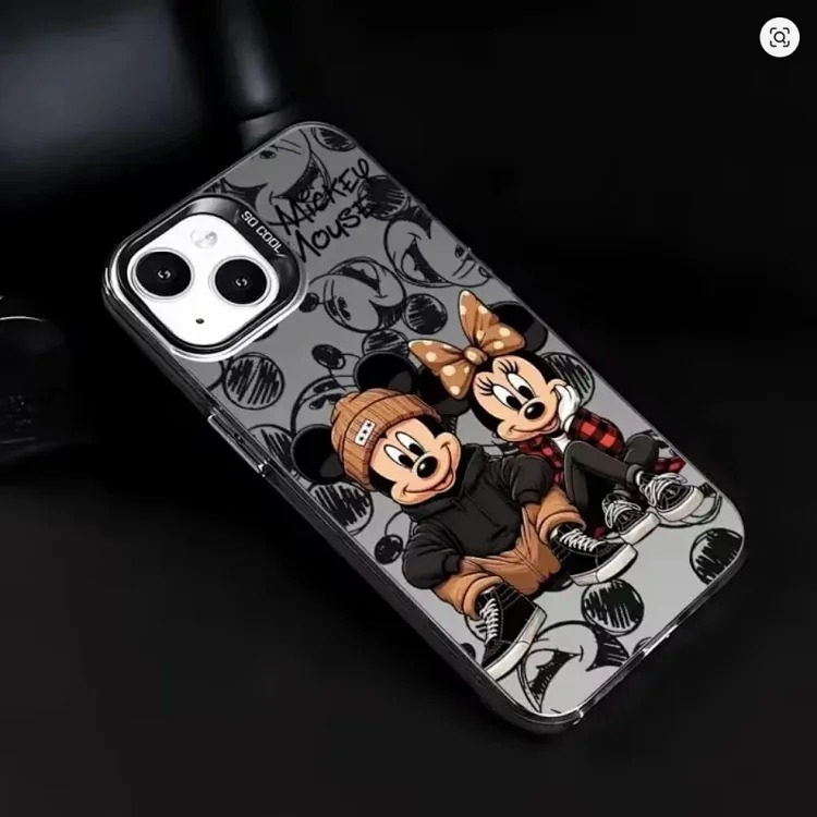 Cross-border popular cartoon animation suitable for Apple 16 promax mobile phone case hard shell 13 Mickey Mouse couple mobile phone case