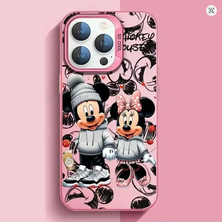 Cross-border popular cartoon animation suitable for Apple 16 promax mobile phone case hard shell 13 Mickey Mouse couple mobile phone case