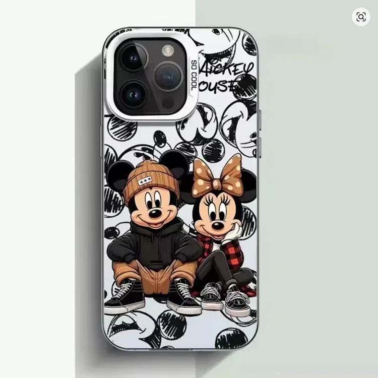 Cross-border popular cartoon animation suitable for Apple 16 promax mobile phone case hard shell 13 Mickey Mouse couple mobile phone case