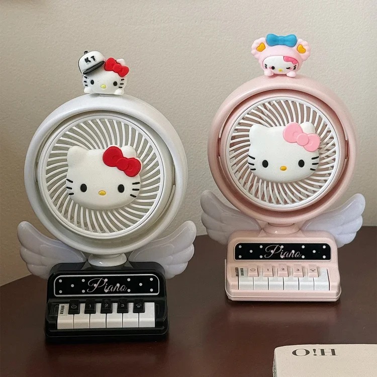 Creative kitty cartoon small fan student cute girly heart desktop desktop class dormitory usb chargi