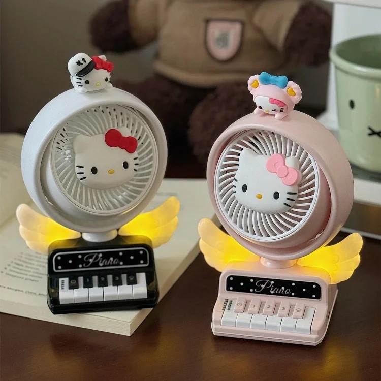 Creative kitty cartoon small fan student cute girly heart desktop desktop class dormitory usb charging fan