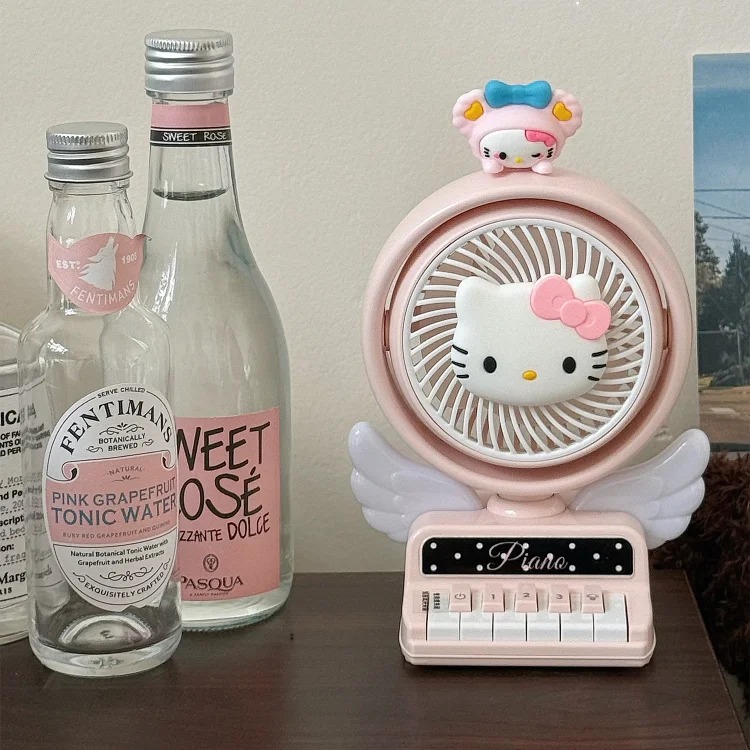 Creative kitty cartoon small fan student cute girly heart desktop desktop class dormitory usb charging fan