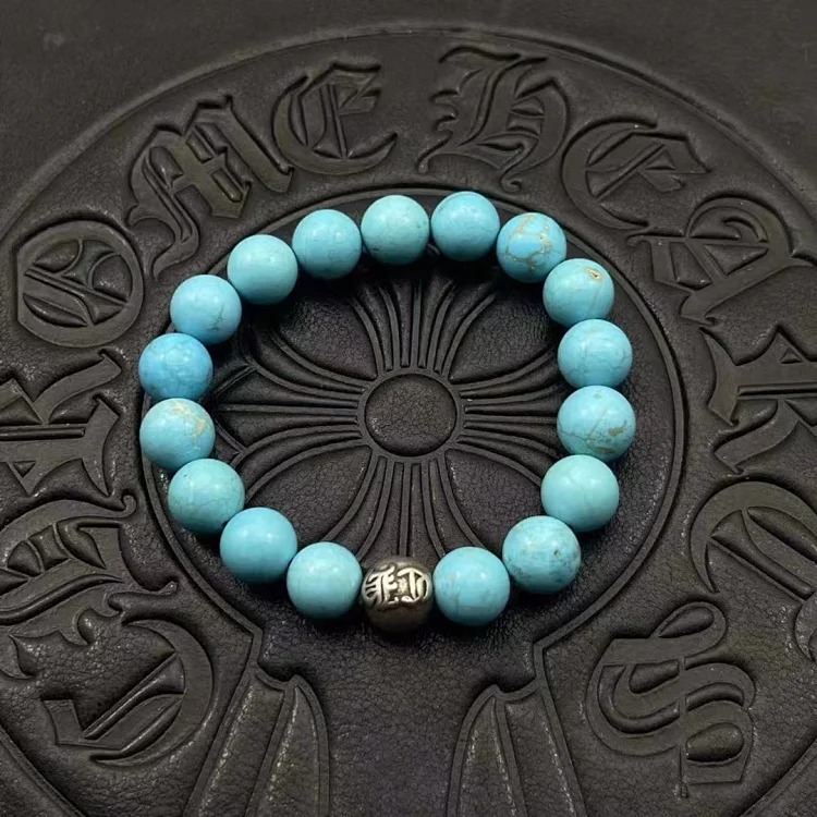 Chrome Hearts Vintage Unisex Obsidian Turquoise Bracelet