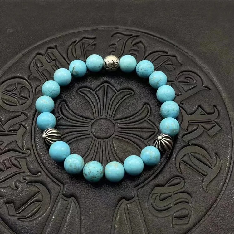 Chrome Hearts Vintage Unisex Obsidian Turquoise Bracelet