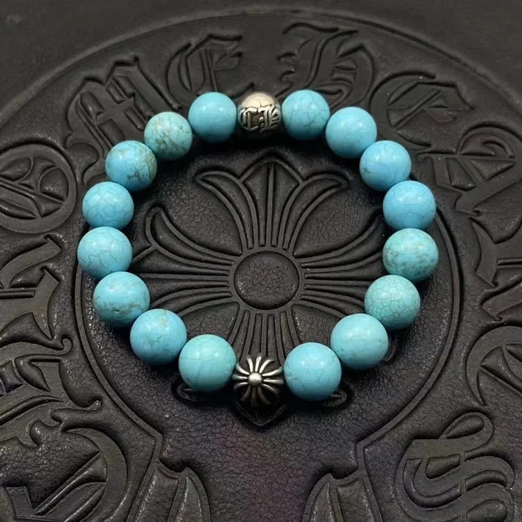 Chrome Hearts Vintage Unisex Obsidian Turquoise Bracelet