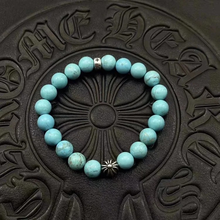 Chrome Hearts Vintage Unisex Obsidian Turquoise Bracelet