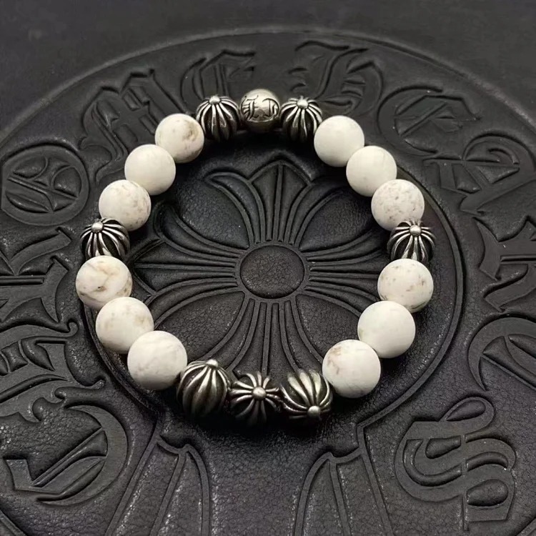 Chrome Hearts Vintage Unisex Obsidian Turquoise Bracelet