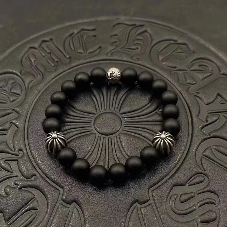 Chrome Hearts Vintage Unisex Obsidian Turquoise Bracelet