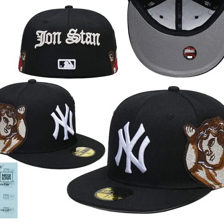 Baseball cap large head circumference non-adjustable flat brim hat