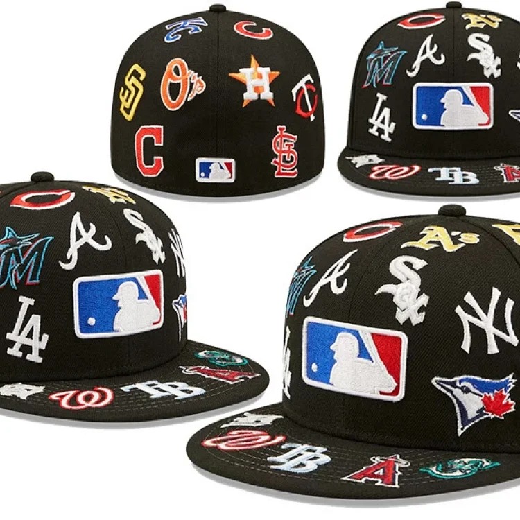 Baseball cap large head circumference non-adjustable flat brim hat