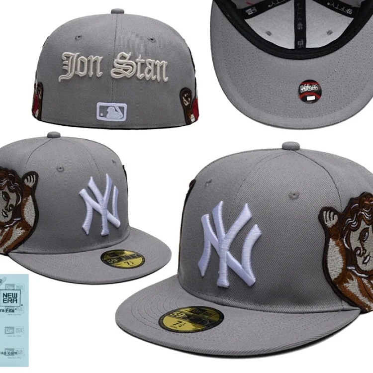 Baseball cap large head circumference non-adjustable flat brim hat