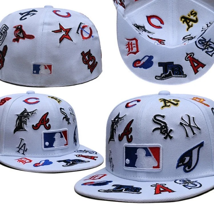 Baseball cap large head circumference non-adjustable flat brim hat