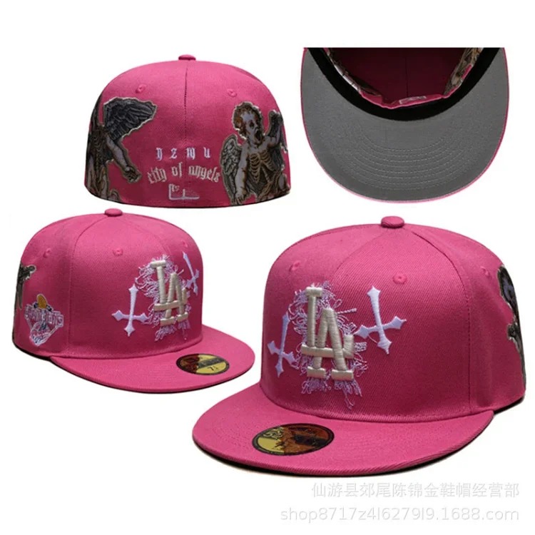 Baseball cap large head circumference non-adjustable flat brim hat