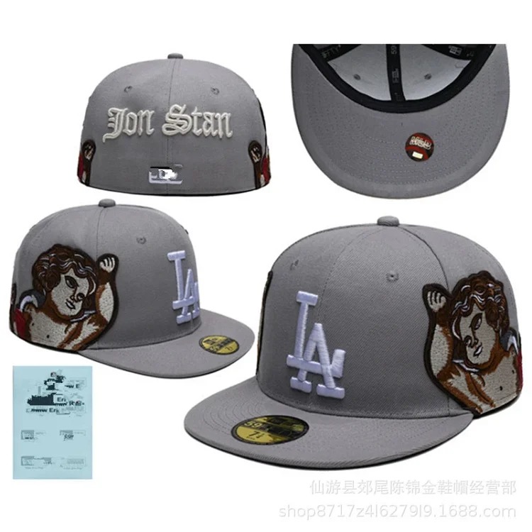 Baseball cap large head circumference non-adjustable flat brim hat