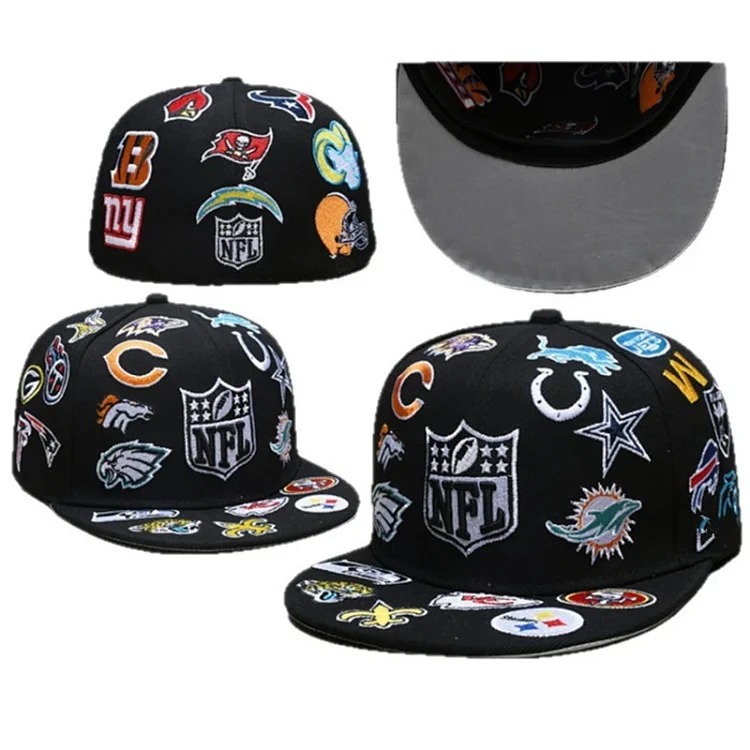 Baseball cap large head circumference non-adjustable flat brim hat