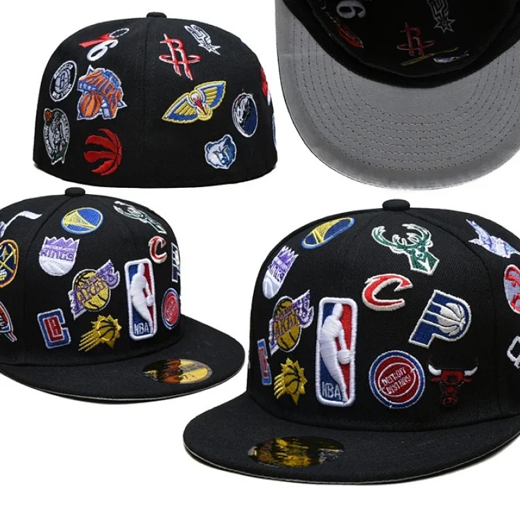 Baseball cap large head circumference non-adjustable flat brim hat