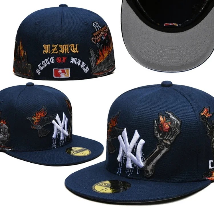 Baseball cap large head circumference non-adjustable flat brim hat