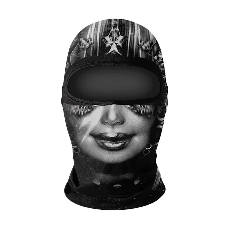 Headgear motorcycle sun protection motorcycle ice silk windproof skull mask for men and women breathable and sweat-wicking full face neck scarf hood