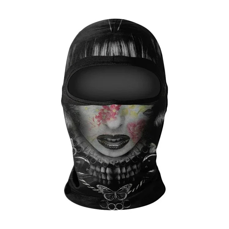 Headgear motorcycle sun protection motorcycle ice silk windproof skull mask for men and women breathable and sweat-wicking full face neck scarf hood