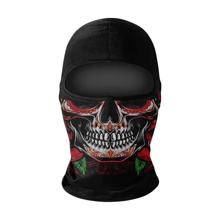 Headgear motorcycle sun protection motorcycle ice silk windproof skull mask for men and women breathable and sweat-wicking full face neck scarf hood