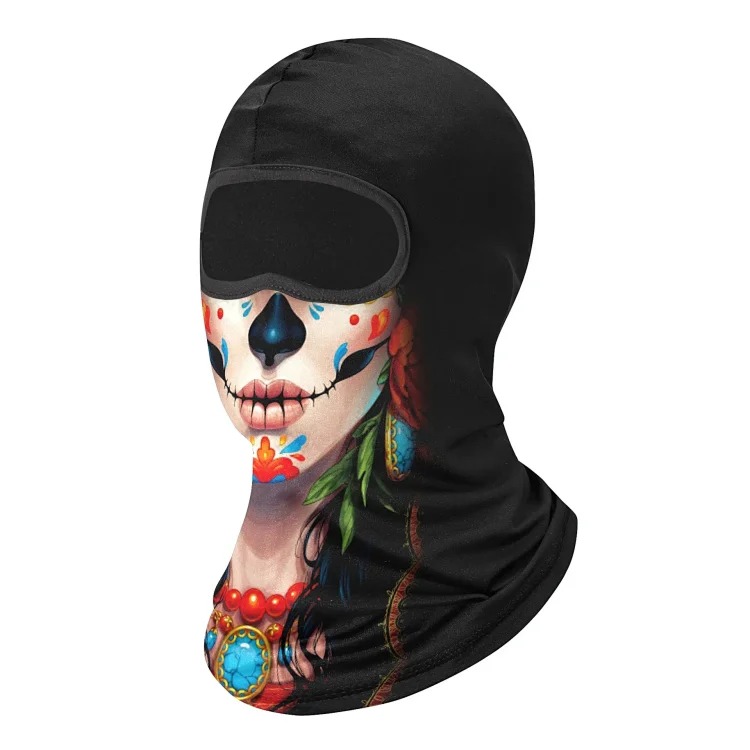 Headgear motorcycle sun protection motorcycle ice silk windproof skull mask for men and women breathable and sweat-wicking full face neck scarf hood