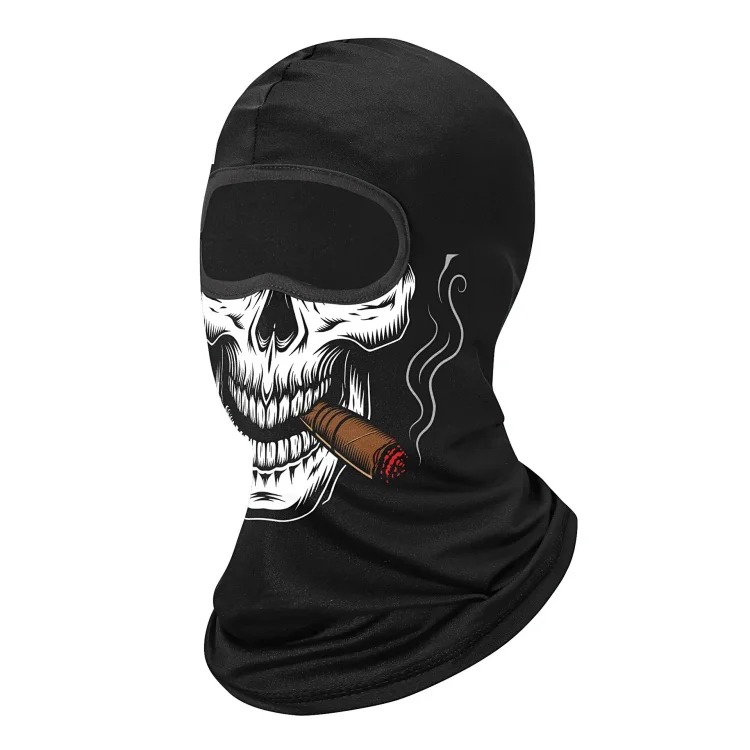 Headgear motorcycle sun protection motorcycle ice silk windproof skull mask for men and women breathable and sweat-wicking full face neck scarf hood