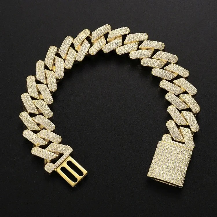 5ACubic Zirconia Stone Diamond Bracelet Hip-Hop Jewelry